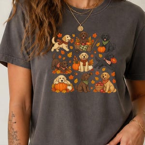 Camiseta de Labrador de otoño, regalo para amantes de los perros de otoño, linda camiseta para mamás de Labrador, suéter de cachorro para Acción de Gracias, ropa acogedora para dueños de mascotas de cosecha. imagen 6