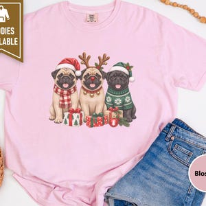 Christmas Pug Sweatshirt, Pug Christmas Gift, Holiday Dog Shirt, Pug Lover Sweatshirt, Festive Puppy Crewneck, Pug Mom Gift image 9