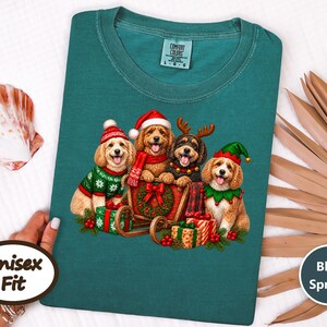 Christmas Cockapoo Shirt, Cockapoo Lover Gift, Holiday Dog Crewneck, Festive Puppy Top, Dog Mom Christmas Gift image 9
