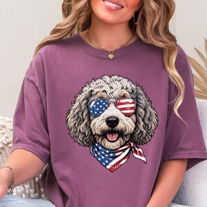Comfort Colors Sheepadoodle Patriotic Sweatshirt, Independence Day Goldendoodle Sweatshirt, Fourth of July Sheepadoodle Shirt immagine 5