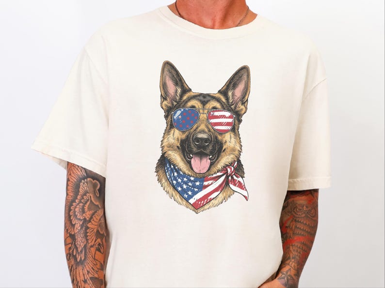 Patriotic German Shepherd Portrait image 3
