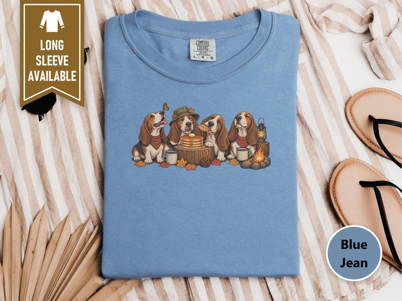 Basset Hound Shirt, Fall Camping Gift, Autumn Hound Dog Tee, Basset Hound Mom Sweatshirt, Camping Dog Lover Gift Bild 9