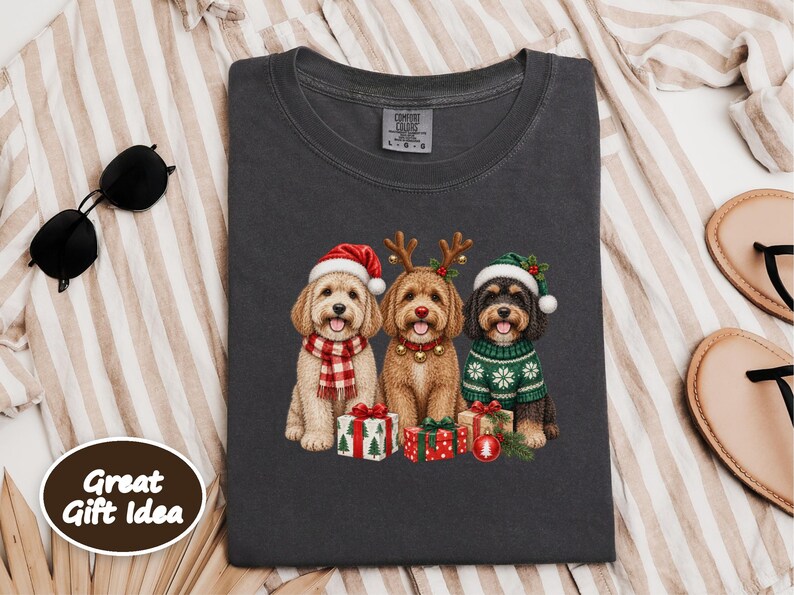Christmas Dog Mom Shirt, Cavapoo Christmas Shirt, Winter Dog Shirt, Christmas Pet Shirt, Cavapoo Mom Gift, Holiday Dog Shirt image 8