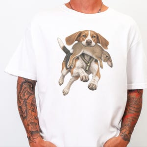 Camiseta de caza de beagle, regalo para cazadores de conejos, camiseta de perro sabueso, camiseta vintage para perros, regalo para deportistas al aire libre imagen 8