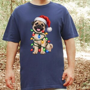 Pug Christmas Shirt, Christmas Pug Gift, Pug Lover Shirt, Holiday Pet Shirt, Santa Pug Tee image 9