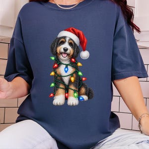 Bernedoodle Christmas Shirt, Christmas Dog Shirt, Bernedoodle Owner Gift, Holiday Dog Lover Tee image 4