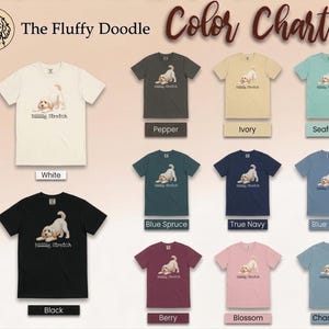 Camiseta elástica grande Comfort Colors para amantes de los Schnoodle, camiseta divertida con diseño de perro Doodle, regalo para mamás perrunas de color marrón esponjoso, regalo para papás dueños de Schnoodle imagen 11