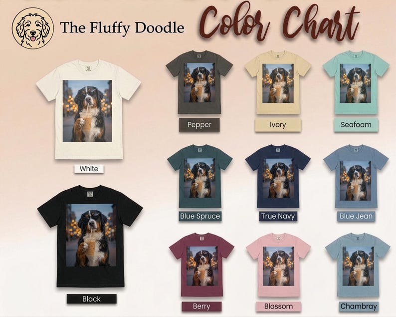 Comfort Colors Bernese Mountain Dog Iced Coffee Shirt, Cool Dog Drinking Coffee Tee, Berner Mom Dad Gifts, Summer Vacation Dog Lover Graphic image 11