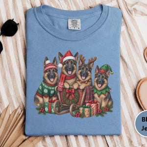 German Shepherd Christmas Shirt, Holiday Dog Lover Gift, Festive Gsd Mom Sweatshirt, Christmas Pet Tee, German Shepherd Owner Present