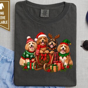 Christmas Cockapoo Shirt, Cockapoo Lover Gift, Holiday Dog Crewneck, Festive Puppy Top, Dog Mom Christmas Gift image 10