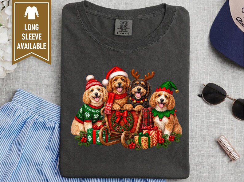 Christmas Cockapoo Shirt, Cockapoo Lover Gift, Holiday Dog Crewneck, Festive Puppy Top, Dog Mom Christmas Gift image 10