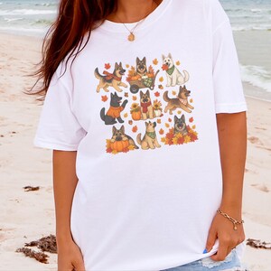 German Shepherd Fall Shirt, Autumn Dog Mom Gift, Cozy Season Sweatshirt, Puppy Lover Tee image 9
