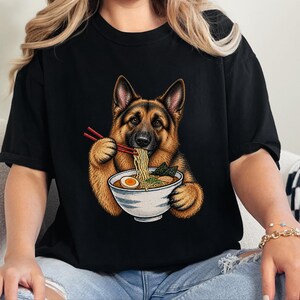 German Shepherd Ramen Shirt, Ramen Lover Gift, Funny Dog Tee, Japanese Food Shirt, Shepherd Dog Lover Gift, Noodle Lover Sweatshirt image 7