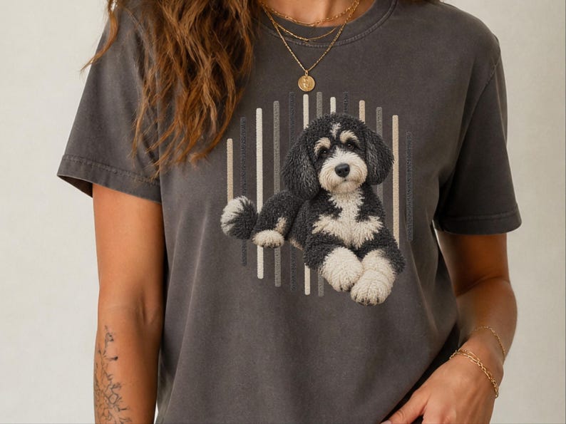 Bernedoodle Shirt, Bernedoodle Mom Gift, Tricolor Bernedoodle Tee, Doodle Dog Lover Gift, Bernedoodle Owner Shirt image 10