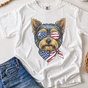 Yorkshire terrier, amerikansk flagga, hund, present, present, present, gåva bild 4