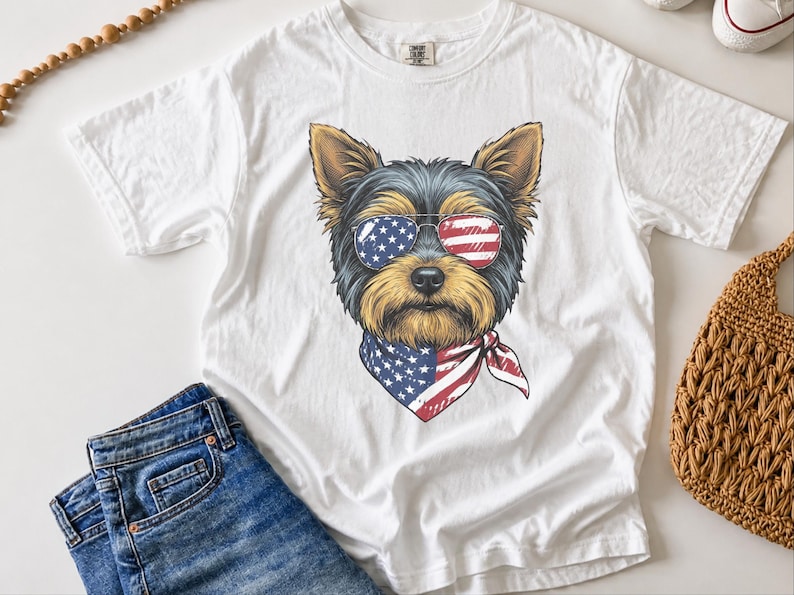 Yorkshire terrier, amerikansk flagga, hund, present, present, present, gåva bild 4