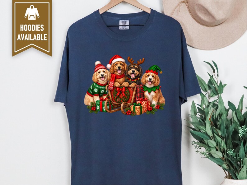Christmas Cockapoo Shirt, Cockapoo Lover Gift, Holiday Dog Crewneck, Festive Puppy Top, Dog Mom Christmas Gift image 8