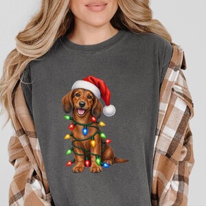 Christmas Dachshund Shirt, Dog Christmas Gift, Dachshund Xmas Sweatshirt, Holiday Dog Tee, Doxie Lover Present image 6