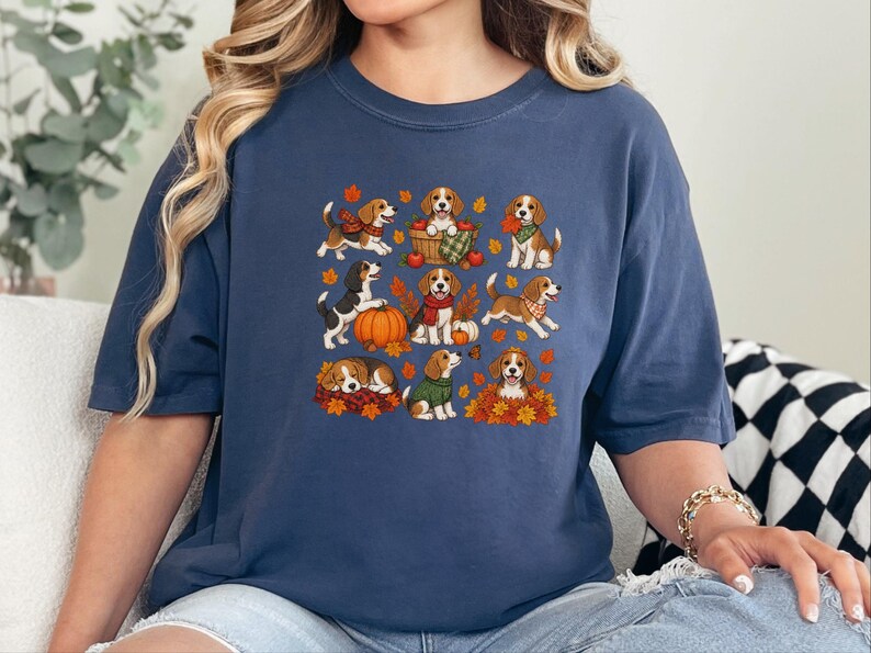 Beagle Fall Dog Shirt, Cute Autumn Puppy Tee, Beagle Mom Gift, Fall Dog Owner Shirt, Cozy Puppy Lover Sweatshirt image 6
