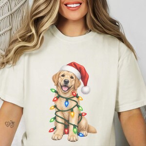 Maglietta natalizia per cani, regalo di Natale per Labrador giallo, maglietta per amanti dei cani per le feste, felpa natalizia per Labrador immagine 2
