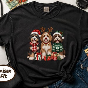 Bernedoodle Christmas Sweatshirt, Festive Dog Crewneck, Christmas Bernedoodle Gift, Holiday Dog Lover Shirt, Winter Puppy Sweatshirt afbeelding 10