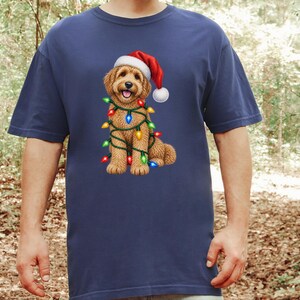 Labradoodle Christmas Shirt, Holiday Pet Shirt, Christmas Dog Mom, Labradoodle Gift, Christmas Lights Tee, Dog Lover Christmas Gift image 3