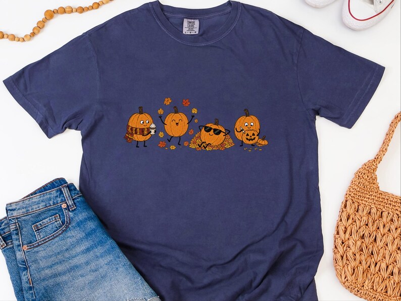 Camiseta para amantes de la calabaza especiada, camiseta acogedora de otoño, PNG de café de otoño, camiseta de hojas de otoño, camiseta de temporada de calabaza imagen 5
