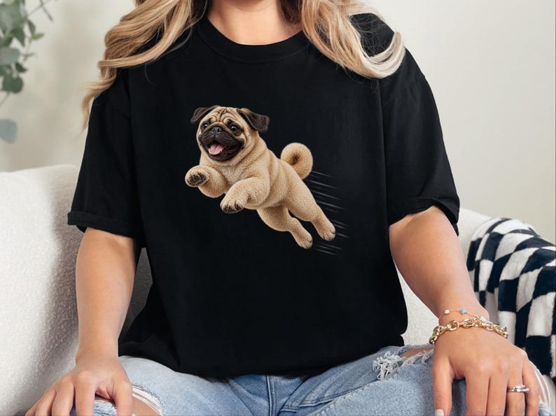 Mops-Shirt, Geschenk für Mops-Liebhaber, Lustiges Mops-T-Shirt, Mops-Mama-Shirt, Geschenk für Mops-Papa, Welpen-Shirt, Niedliches Hunde-T-Shirt mit Grafik Bild 2