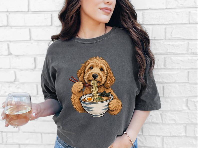 Goldendoodle Shirt, Golden Doodle Gift, Ramen Lover Tee, Japanese Food Shirt, Dog Mom Gift, Foodie Humor T-shirt, Ramen Noodles Japan image 9