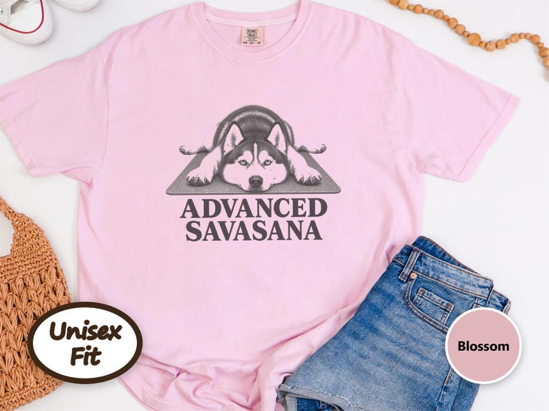 Husky Dog Shirt, Funny Yoga Gift, Advanced Savasana Tee, Husky Mom Gift, Yoga Instructor Shirt, Silyen Husky Lover Gift afbeelding 9