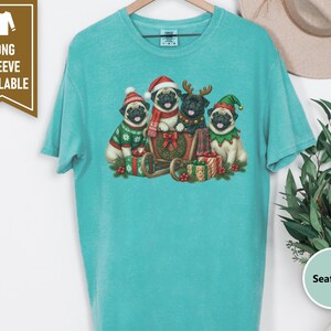 Christmas Pug Shirt, Pug Lover Gift, Holiday Dog Tee, Festive Puppy Sweatshirt, Christmas Pet Shirt image 6