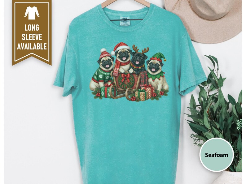Christmas Pug Shirt, Pug Lover Gift, Holiday Dog Tee, Festive Puppy Sweatshirt, Christmas Pet Shirt image 6