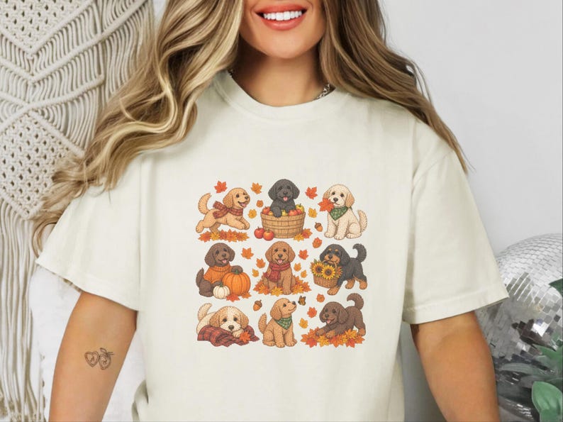 Cavapoo Mom Shirt, Cavapoo Lover Gift, Autumn Dog Shirt, Fall Puppy Tee, Doodle Dog Owner Gift, Thanksgiving Dog Shirt image 4