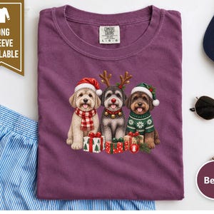Christmas Schnoodle Sweatshirt, Schnoodle Mom Gift, Festive Dog Crewneck, Holiday Pet Lover Shirt, Schnoodle Dad Present image 7