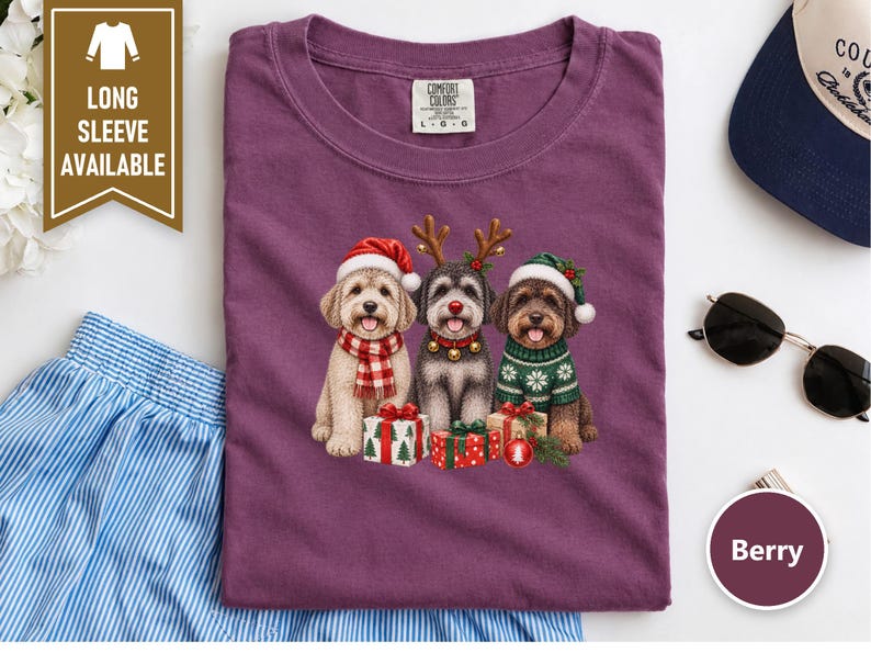 Christmas Schnoodle Sweatshirt, Schnoodle Mom Gift, Festive Dog Crewneck, Holiday Pet Lover Shirt, Schnoodle Dad Present image 7