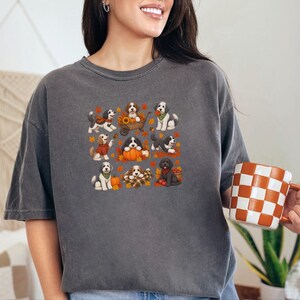 Sheepadoodle Fall Sweatshirt, Autumn Dog Shirt, Sheepadoodle Mom Gift, Doodle Dog Lover Shirt, Pumpkin Spice Tee image 2