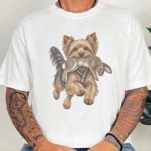 Yorkshire-Terrier-Shirt, Geschenk für Yorkshire-Terrier-Fans, Vintage-Hundemotiv, Jagdhund-Shirt, Arbeitshund-Shirt, Bootleg-Hunde-Shirt, Lustiges Yorkshire-Terrier-Geschenk Bild 2