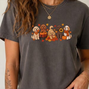 Cavapoo Shirt, Cavapoo Mom Gift, Fall Dog Shirt, Pumpkin Patch Dog Tee, Autumn Dog Lover Sweatshirt, Puppy Owner Gift image 10