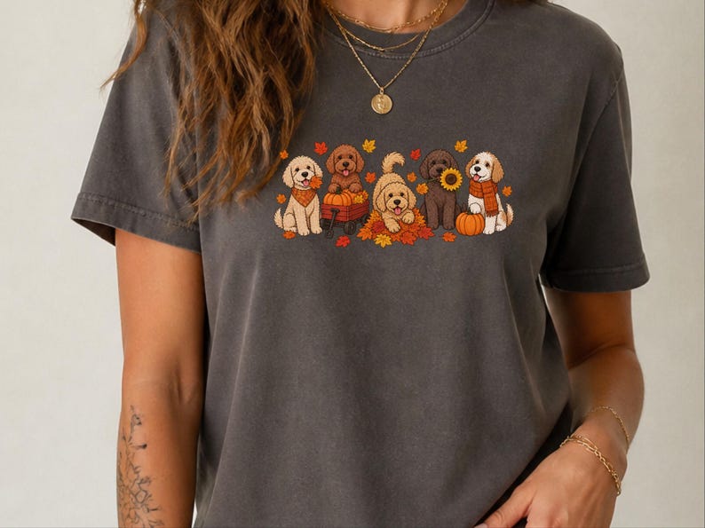 Cavapoo Shirt, Cavapoo Mom Gift, Fall Dog Shirt, Pumpkin Patch Dog Tee, Autumn Dog Lover Sweatshirt, Puppy Owner Gift image 10