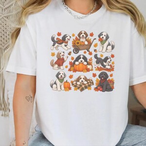 Sheepadoodle Fall Sweatshirt, Autumn Dog Shirt, Sheepadoodle Mom Gift, Doodle Dog Lover Shirt, Pumpkin Spice Tee image 4
