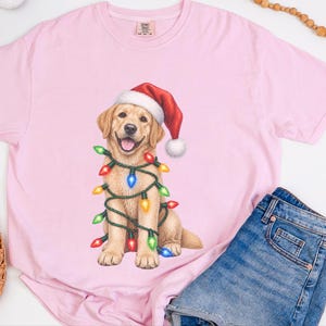 Maglietta natalizia per cani, regalo di Natale per Labrador giallo, maglietta per amanti dei cani per le feste, felpa natalizia per Labrador immagine 7