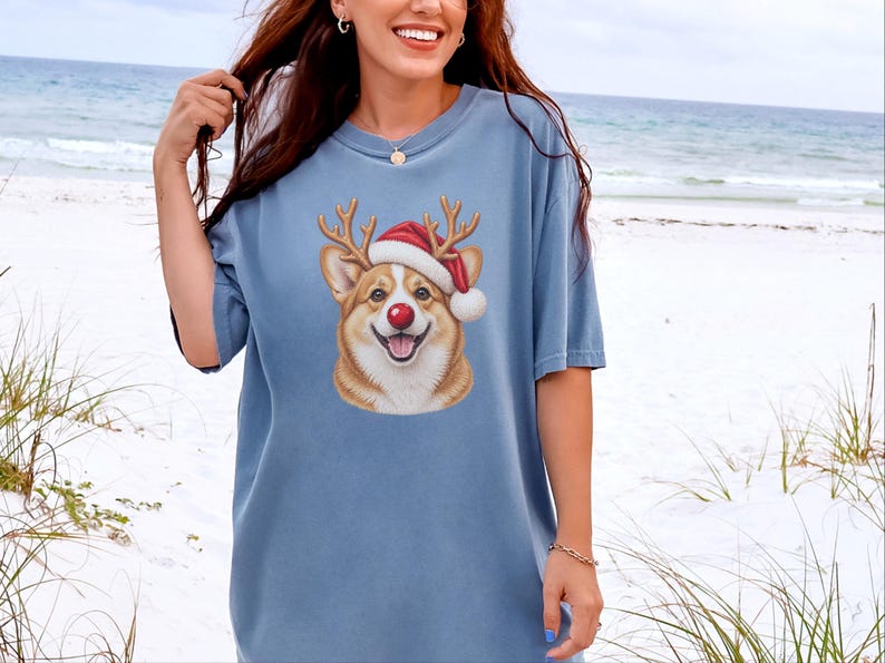 Sudadera navideña de Corgi, camiseta festiva navideña para perros, regalo navideño para dueños de perros, sudadera de cuello redondo para mamás de Corgi imagen 4