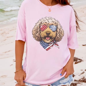 Comfort Colors Patriotic Dog Shirt, Cockapoo Goldendoodle Sweatshirt, American Heritage Independence Celebration Crewneck, Cockapoo Shirt immagine 3