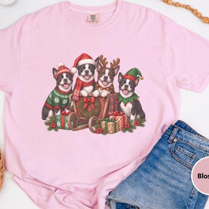 Boston Terrier Christmas Shirt, Boston Terrier Gift, Christmas Dog Shirt, Holiday Dog Lover Tee, Festive Pet Owner Gift image 1