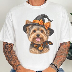 Yorkie Halloween Shirt, Yorkie Mom Gift, Witch Dog Shirt, Halloween Dog Shirt, Yorkie Lover Gift, Fall Dog Sweatshirt image 4