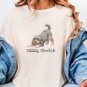 Camiseta elástica grande Comfort Colors Aussiedoodle Art, regalo divertido para amantes de los perros Doodle, camiseta para nuevos dueños de cachorros, para mamás y papás Goldendoodle, camiseta divertida para mascotas imagen 5