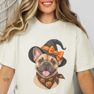 Frenchie Halloween Shirt, Frenchie Mom Gift, Halloween Dog Shirt, French Bulldog Mom Tee, Witch Dog Shirt, Spooky Dog Mom image 5