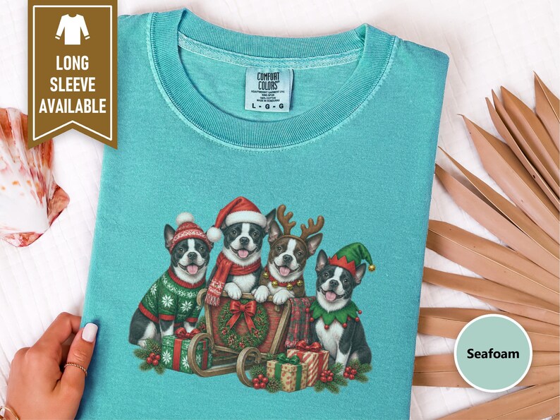 Boston Terrier Christmas Shirt, Boston Terrier Gift, Christmas Dog Shirt, Holiday Dog Lover Tee, Festive Pet Owner Gift image 8