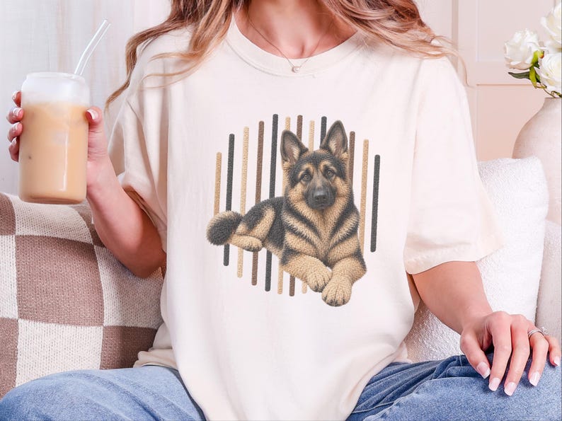T-shirt met Duitse Herder-hond, cadeau voor Duitse Herder-moeder, T-shirt voor liefhebbers van Duitse Herders, cadeau voor hondengeleider, kleding voor hondenbezitters afbeelding 5