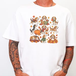 Beagle Fall Dog Shirt, Cute Autumn Puppy Tee, Beagle Mom Gift, Fall Dog Owner Shirt, Cozy Puppy Lover Sweatshirt image 2